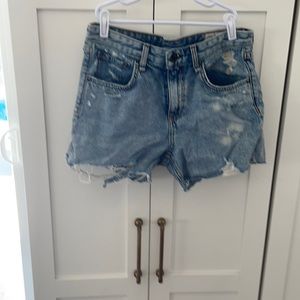 Distressed rag n bone jean shorts